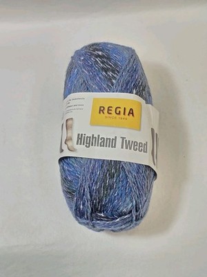 Blues Greens Regia Sock Yarn Italy Highland Tweed 150g Wool Blend 
