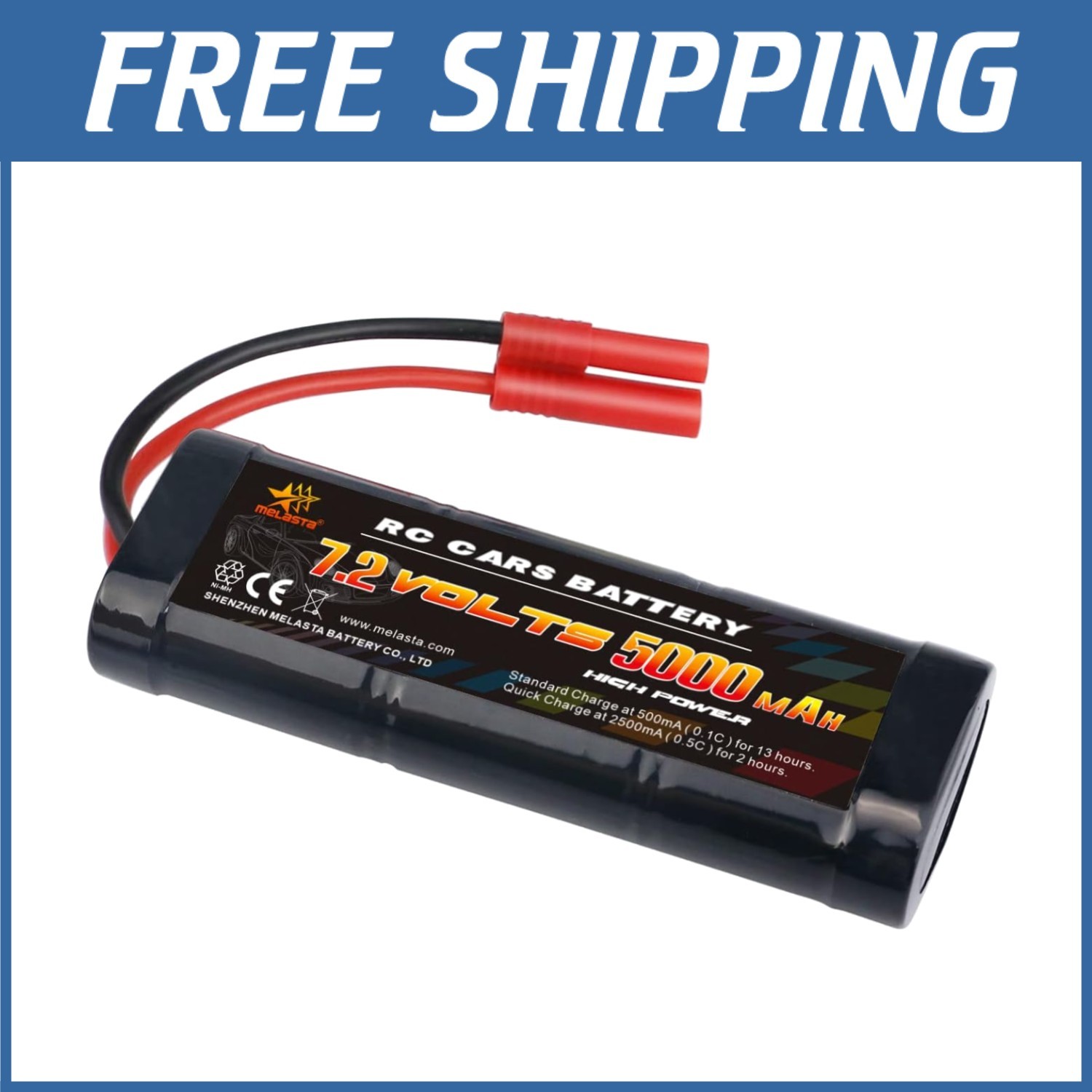 7.2V 5000mAh RC Battery Compatible with Banana Connector