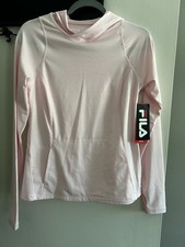 FILA Women  s Pink Fleece Hoodie layer NWT Ploy/Spandex