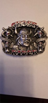 Vintage Biker Gürtelschnalle Ghost Rider Wikinger Live to Ride Ride to Live Rar