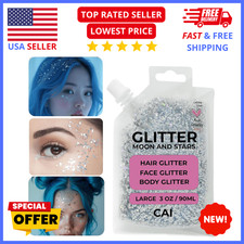 Holographic Glitter Gel 3oz   Stars  Moon Body, Face  Hair Makeup