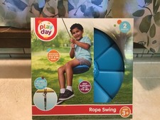 Play Day Rope Swing Outdoor Adjustable Nylon Rope 175lbs Sturdy Metal Loop NEW