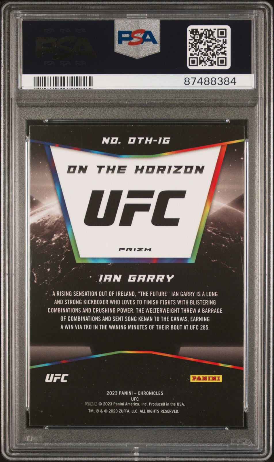 Ian Garry 2023 Panini Chronicles UFC On The Horizon #OTHIG PSA 8 view 2