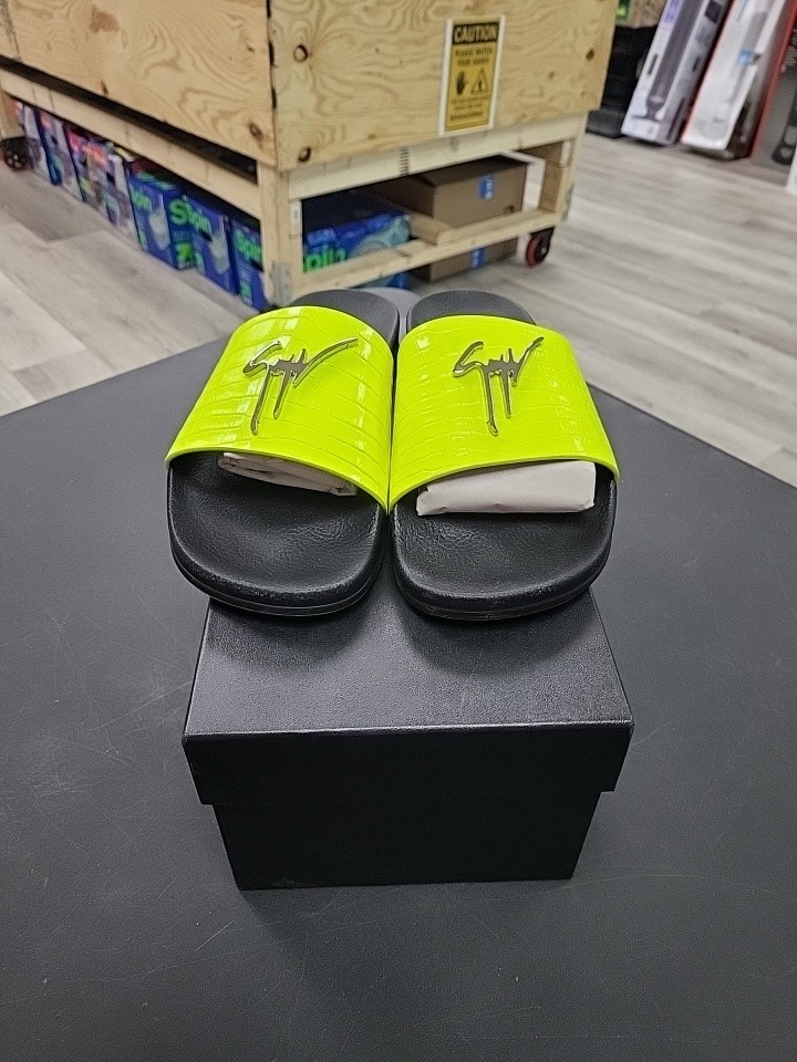 Giuseppe Zanotti Sandals Men Brett Neon Yellow Colorway Size 44