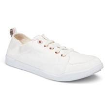 Vionic Women's Beach Pismo Casual Sneaker - Orthotic Arch Support Canvas Slip-On