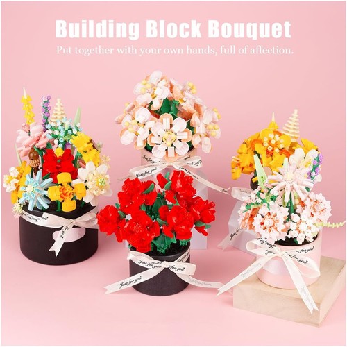 Carnation Flower Bouquet Building Set,514 PCS Tube - Picture 7 of 7