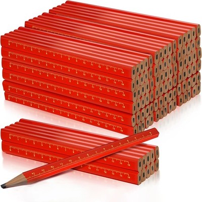 100 Pcs Carpenter Pencils, Octagonal Hard Black Carpenter Pencils for Woodwor...
