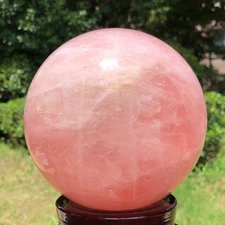7LB Natural pink rose quartz sphere crystal polished ball healing decor
