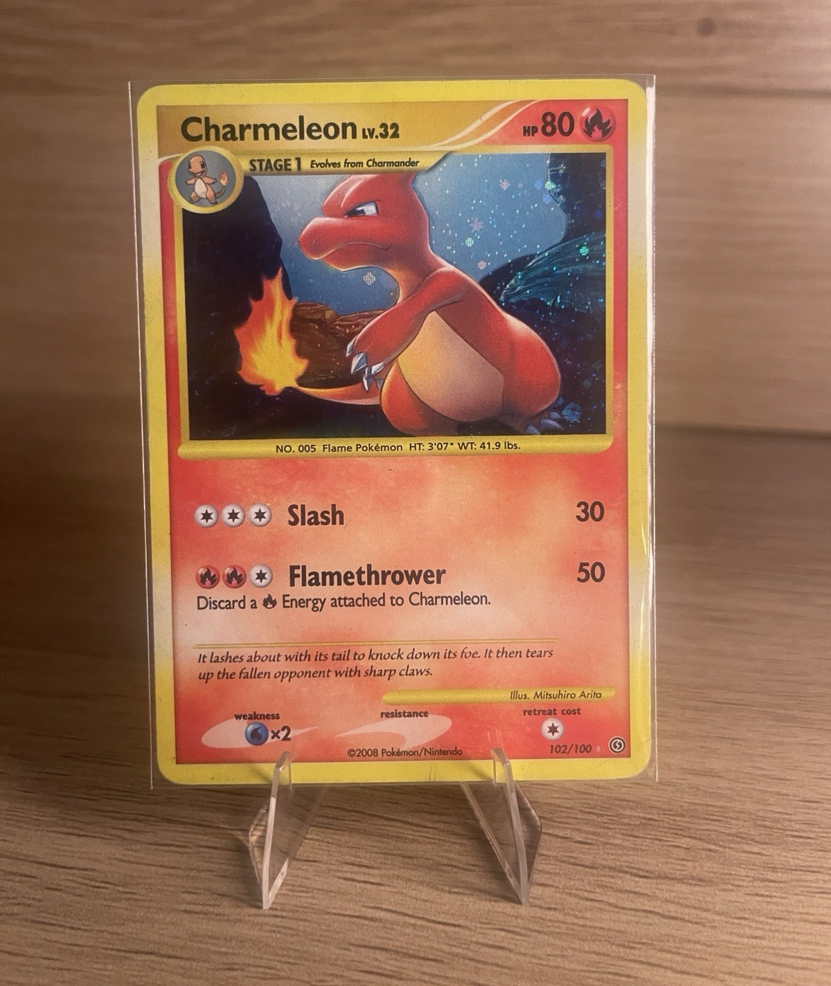 Pokemon Charmeleon 102/100 Stormfront Secret Rare Holo English MP