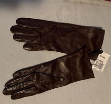Soft Brown Leather Gloves Women's sz 7 1/2 Silk LIning New