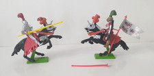 2 Vintage 1971 Britains Ltd. Deetail Medieval Horses and Knights Figures