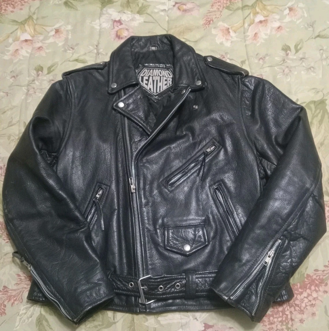 diamond leather jacket products for sale | eBay