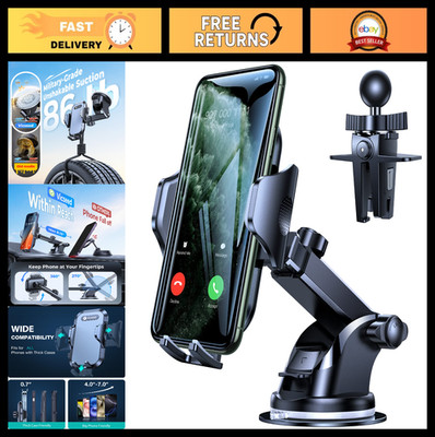 Powerful Suction Car Phone Holder Mount - Rally Racing Stability for Dashboard,