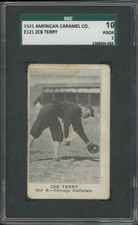 1921 E121 ZEB TERRY POOR AMERICAN CARAMEL SERIES OF 80 SGC 1 CHICAGO CUBS