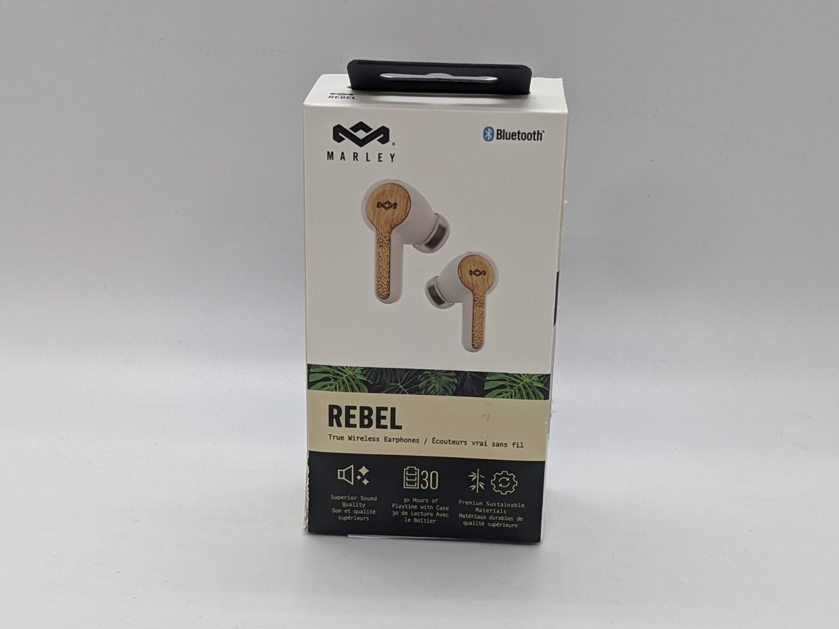 House of Marley Rebel earbuds true wireless Bluetooth headphones portable  cream