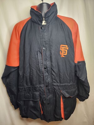 STARTER Jacket 90s San Fransisco Giants Black Orange Nylon Vintage