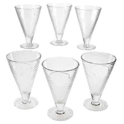 Bormioli Fortuna hoge ijsbekers met voet van glas, 200 ml, helder glas, dessertschaaltjes, ijsglazen, fruitbeker, voor voorgerechten, milkshake en desserts, cocktails, ijskoffie, 2-delige set