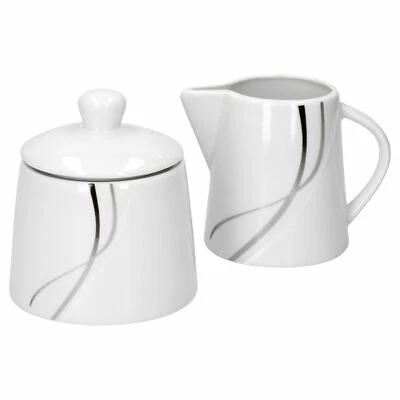 2er Set Milch und Zucker Milchkännchen 23cl Zuckerdose 28cl Silver Night Gießer - Bild 1 von 4