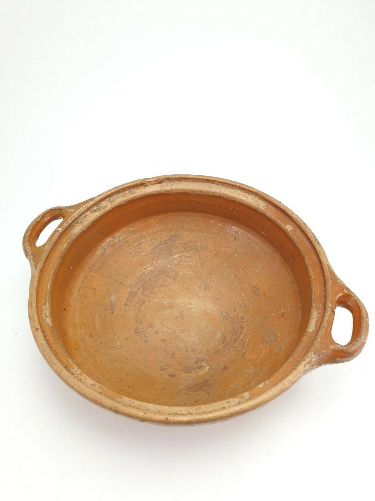 Antique 19th C Brown Ceramic Bowl Staple Repairs eBay