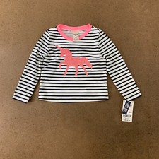 OshKosh Baby Girl Size 18 Months Unicorn Stripe Long Sleeve Rashguard Top NWT
