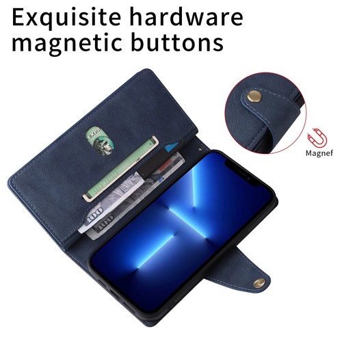 Zip Wallet Case Leather Card Flip Phone Cover For Google Pixel 10 9 8 Pro 8a 7a - Picture 4 of 17
