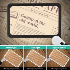 48 LED Handlupe mit Licht 5x Fach Lupe Vergrößerung Beleuchtete Leselupe Große