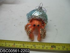 79-80321 December Diamond Blown Glass Embellished Hermit Crab Christmas Ornament