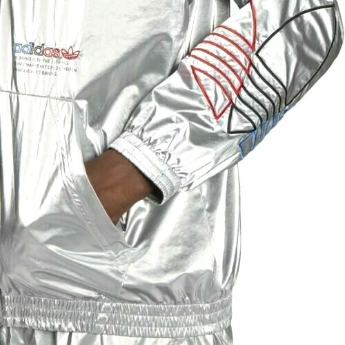Adidas Original Silver Metallic Adicolor Track Jacket GN4208 Mens SZ M  \u0026amp; L New | eBay