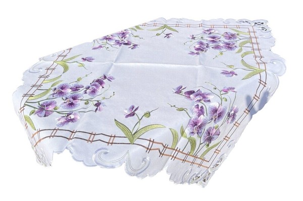 Lila Orchidee Tischdecke Mitteldecke Weiss 85 X 85 Cm-image