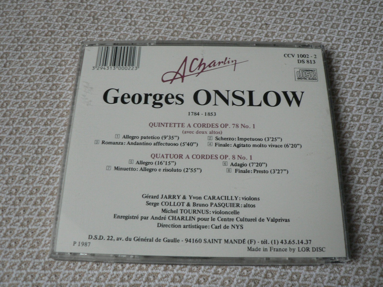 Onslow Quintette, Quatuor Quartet, Quintet Jarry, Pasquier CD