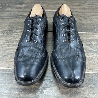 Footjoy Golf Shoes Mens 11 M ICON Black Leather Split Toe FJ 52048