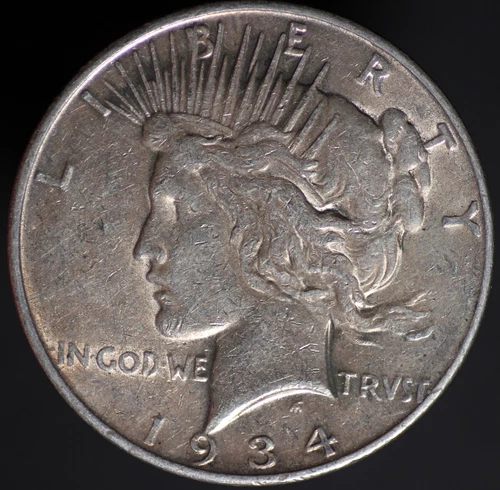 1934 D Peace Dollar AU+