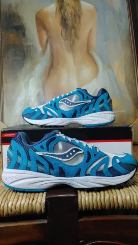 Saucony Grid Azura 2000 Size 8.5 9 9.5 Denim Capri Marine Blue White S70491 4