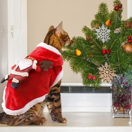 Pet Dog Warm Fleece Vest Puppy Shirt Sweater Winter Shoes Clothes Xmas Costume - Picture 10 of 12