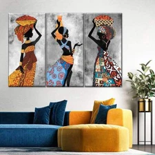 Abstract African Art Paintings Black Women Dancing Poster Canvas Print Painting