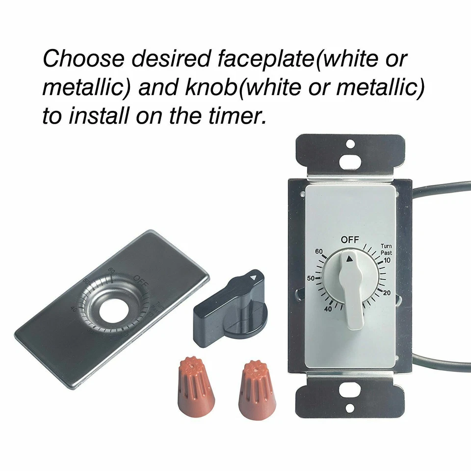 BN-LINK Heavy Duty Mechanical 60-Minute In-Wall Spring Loaded Countdown Timer - Image 3 of 4