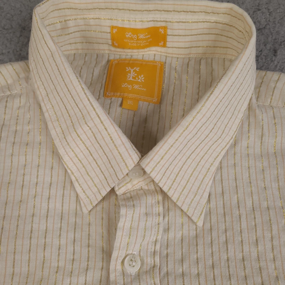 Рубашка мужская LRG Lifted Research Group 3XL сплетенная с длинным рукавом металлические полоски - Изображение 4 из 4