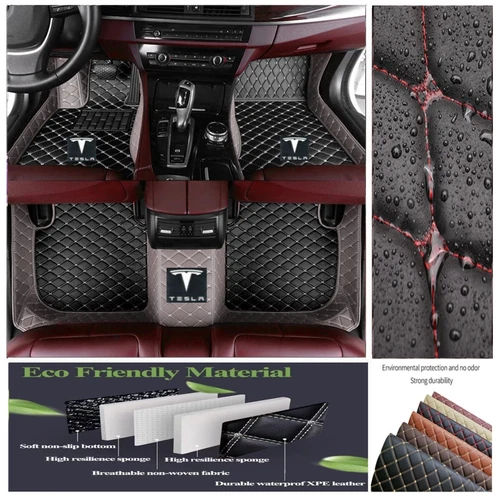 For Tesla Model 3 X Y S Custom Car Floor Mats All Weather Auto Cargo Pads Carpet - Imagen 26 de 42