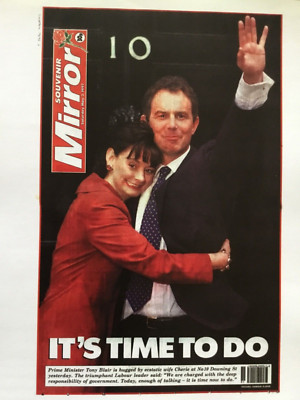 KLEINES POSTER: ZEITUNGSSEITE 1997 *(8,5 x 7 )* TONY BLAIR IST NEUER PREMIERMINISTER