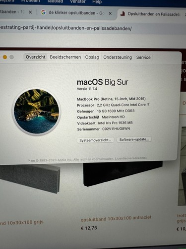 Apple macbook pro 15 inch quad core i7 256GB 16 GB 2015 - Afbeelding 3 van 5