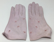 Vintage Pink Leather Gloves France
