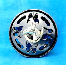 Western Horse Horseshoe Butterfly Spinning Belt Buckle Cowgirl Open Work .MMR415