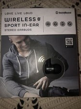 SOUNDBOUND WIRELESS SPORT IN EAR STEREO EARBUDS, BLUETOOTH, BLACK/GUNMETAL
