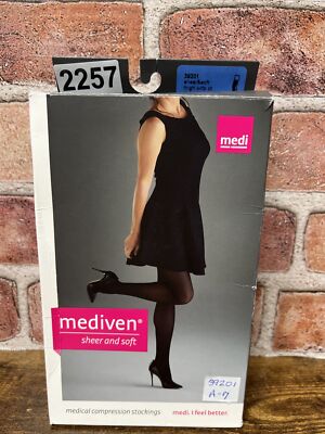 Mediven Sheer & Soft Compression Stockings 39201 Thigh W/TB OT 15-20 Size 1