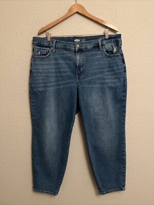 Old Navy OG Straight High-Rise Blue Jeans Minimalist Quiet Luxury 22 40X27 Ankle