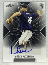 2021 LEAF PERFECT GAME LOGAN PLASENCIA BLACK PAPER AUTO # 41/50