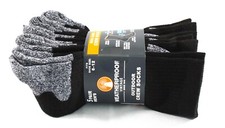 5 Pair New Weatherproof Men  s Outdoor Wool Blend Crew Sock Black Size 6-12