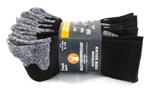 5 Pair New Weatherproof Men’s Outdoor Wool Blend Crew Sock Black Size 6-12