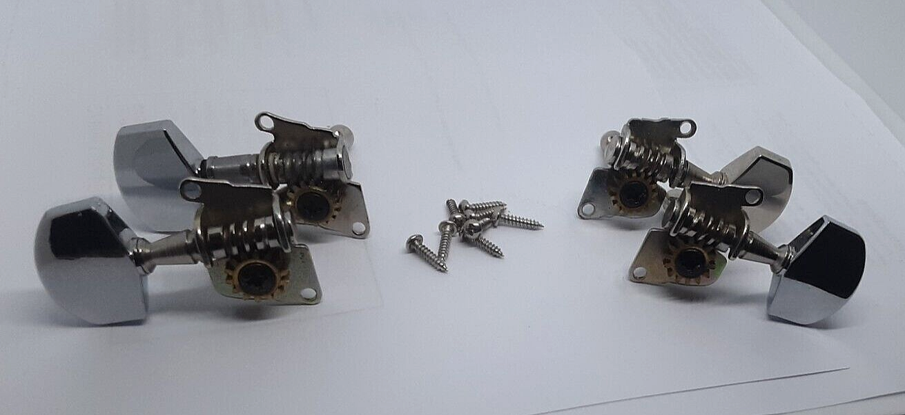 Set of Banjo or Tenor Guitar Tuners 2L 2R Tuning Pegs Open Gear