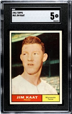 1961 TOPPS #63 JIM KAAT SGC 5 EX MINNESOTA TWINS